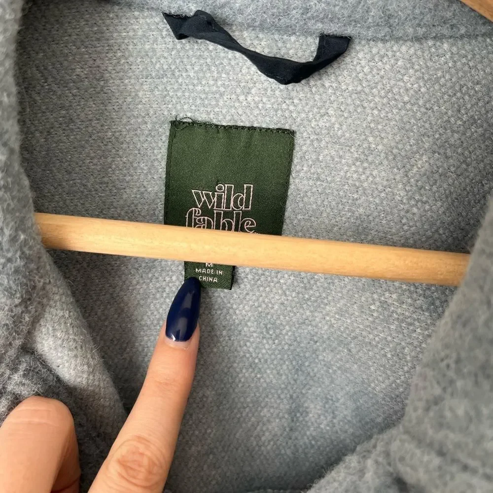 Wild Fable Target Monochromatic Cozy Mountain Oversized Snap Button Shacket